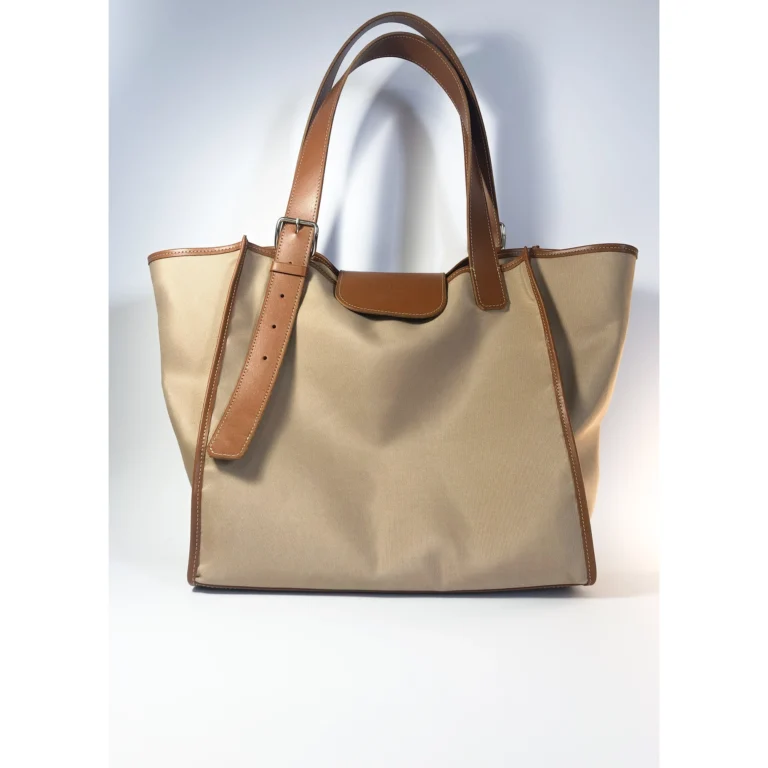 Brown leather tote