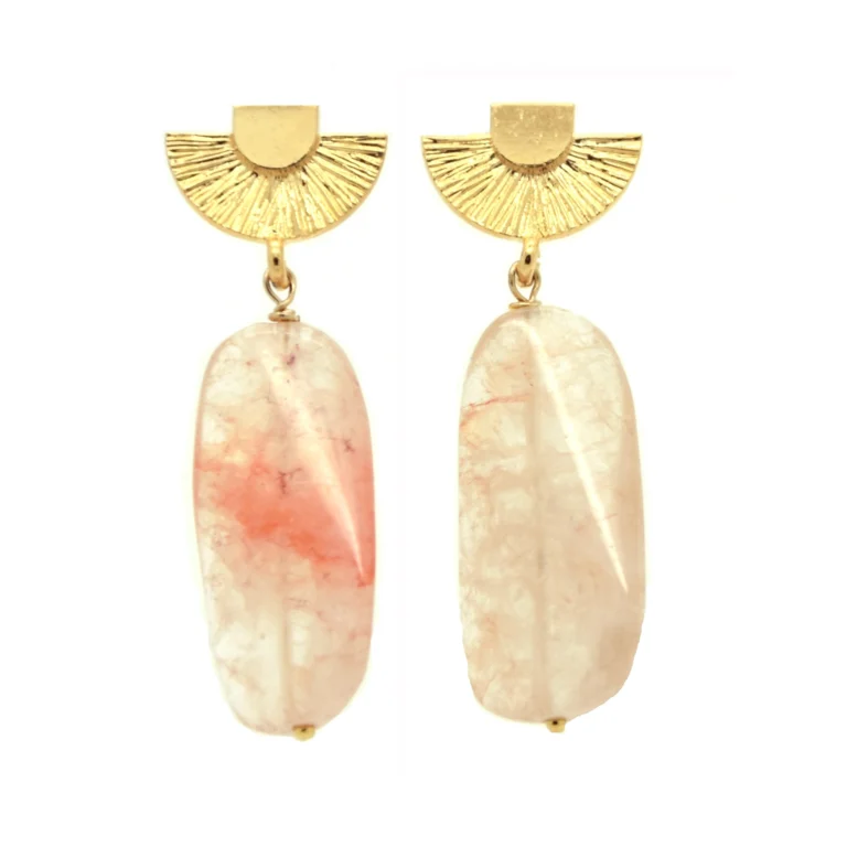 Rose quartz earrings